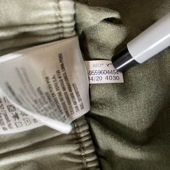 AMERICAN EAGLE Jeans Jogger Super Stretch Jegging Ankle Zip Jr Womens 0 Green - Picture 6 of 9